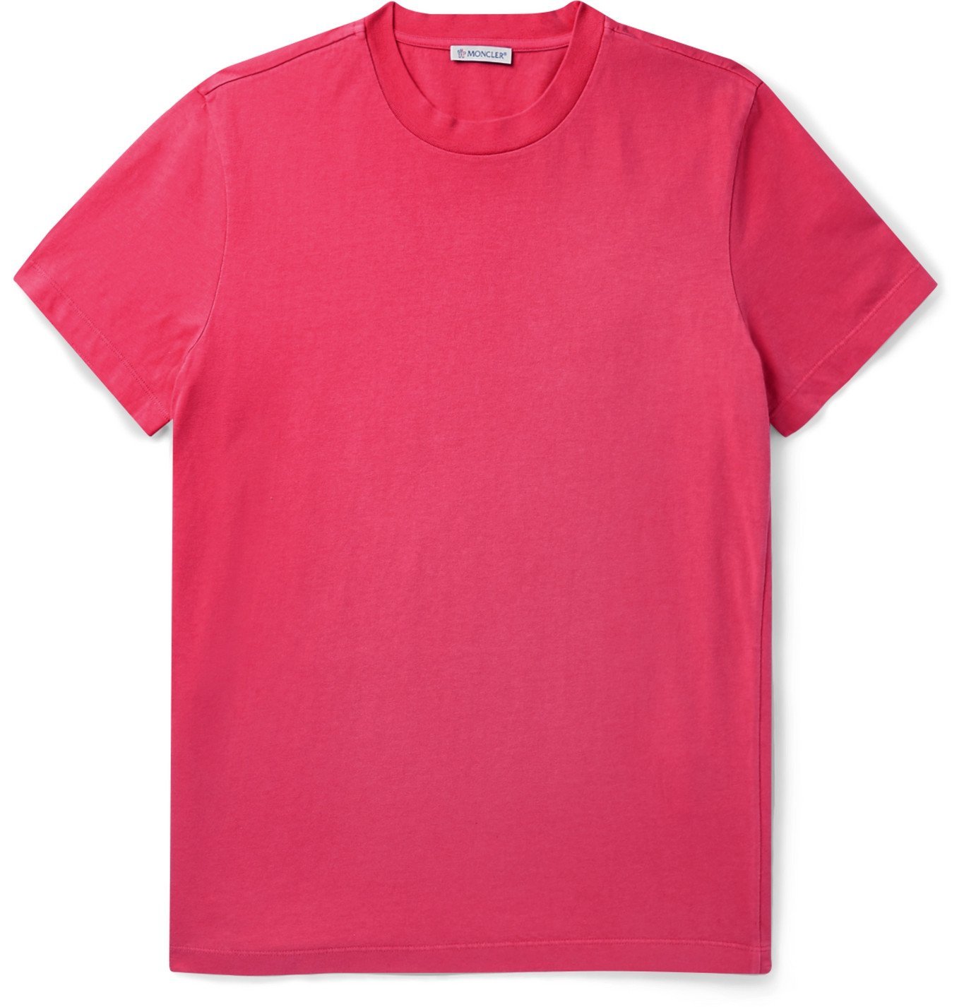 Moncler - Maglia Logo-Embroidered Cotton-Jersey T-Shirt - Pink Moncler