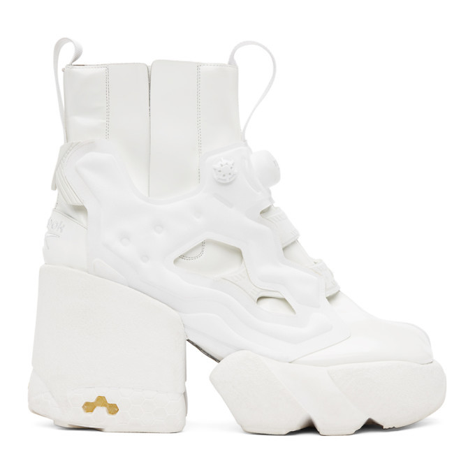 Maison Margiela White Reebok Edition Tabi Instapump Fury Hi Boots