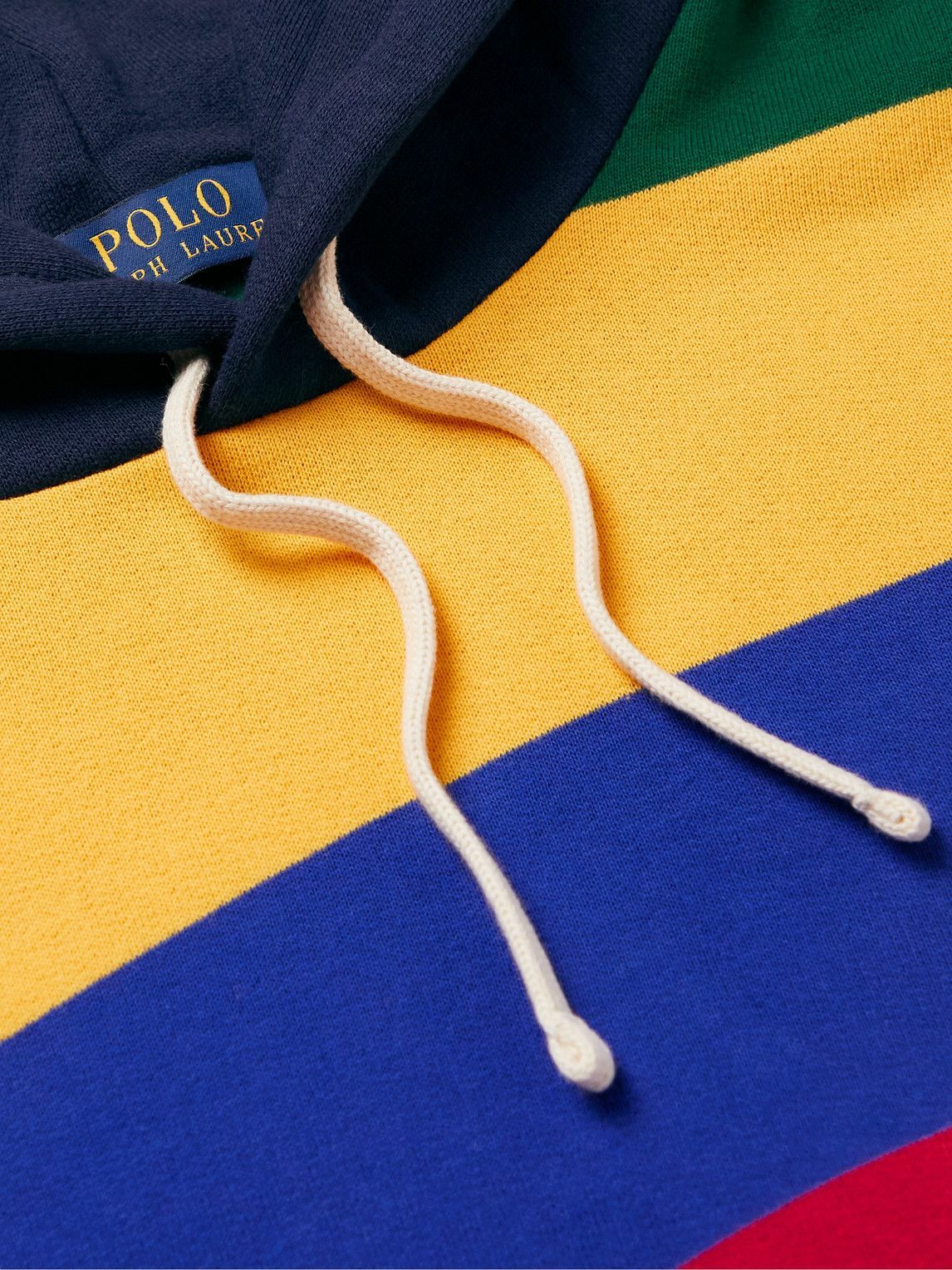 Polo Ralph Lauren - Logo-Embroidered Striped Cotton-Fleece Hoodie - Multi