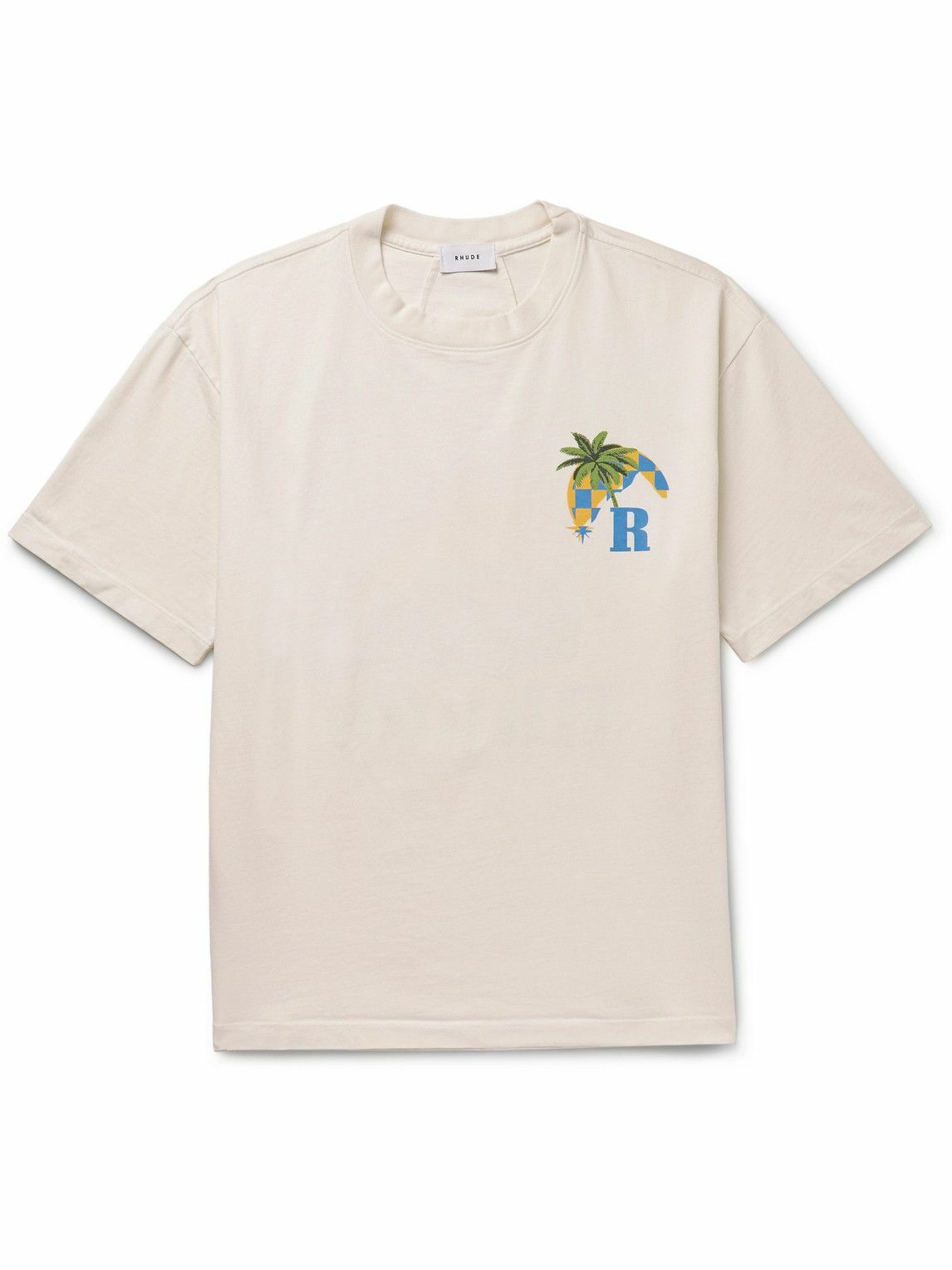 Rhude - Moonlight Tropics Logo-Print Cotton-Jersey T-Shirt - Neutrals Rhude