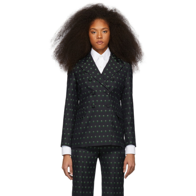 floral jacquard blazer