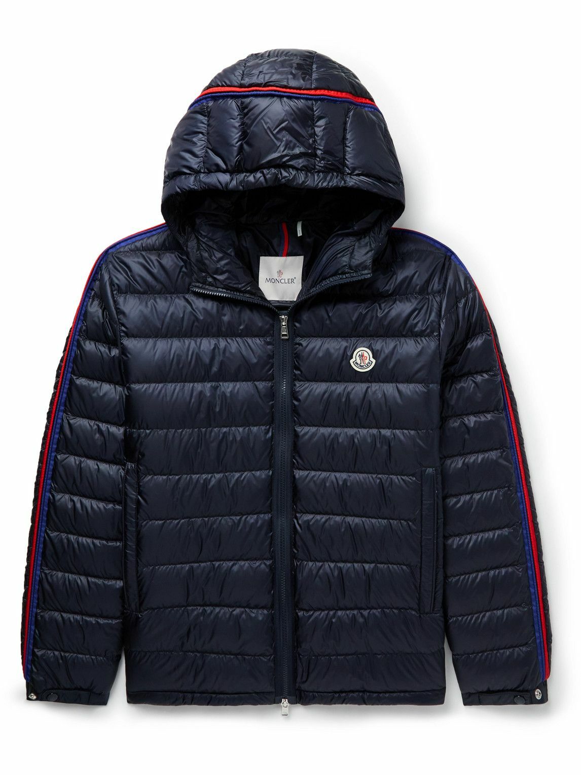 Moncler - Agout Striped Quilted Shell Down Jacket - Blue Moncler