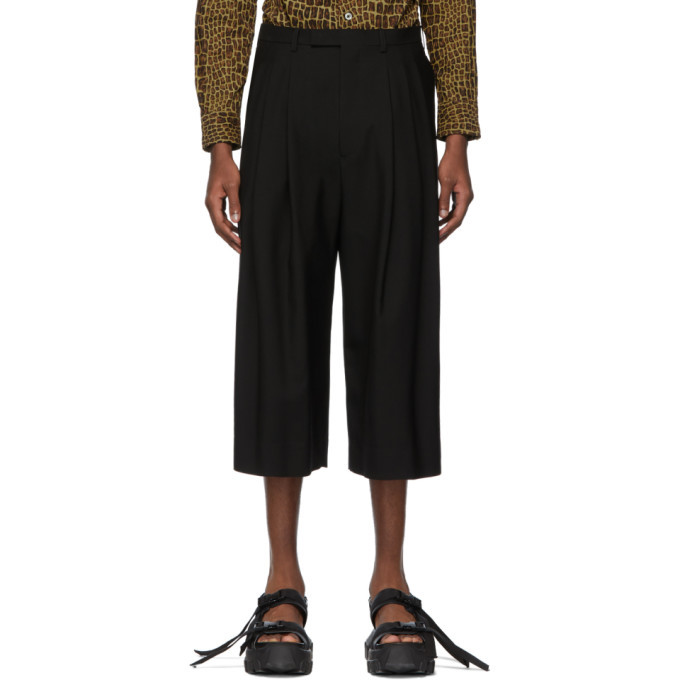 Lad Musician Black 3Tuck Cropped Wide Trousers Lad Musician