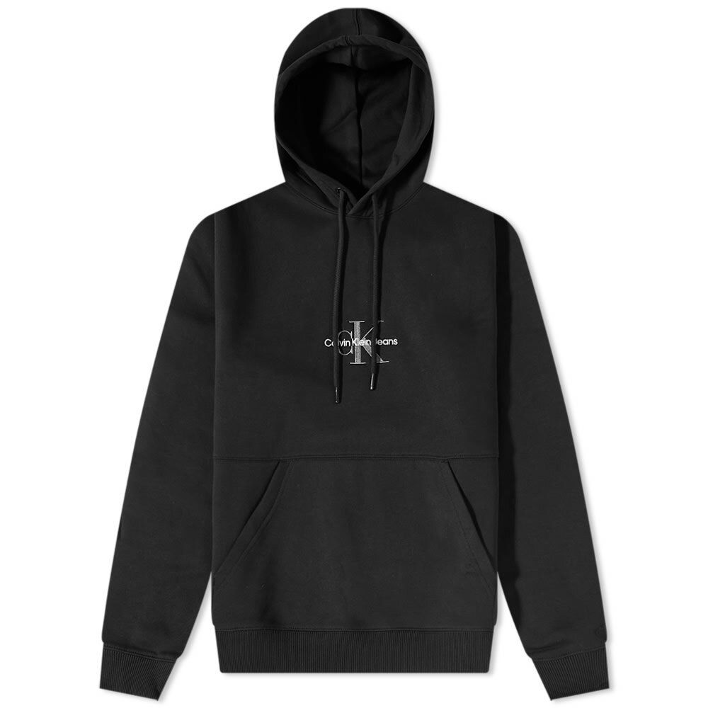 Calvin Klein Men's Monologo Hoody in Black Calvin Klein