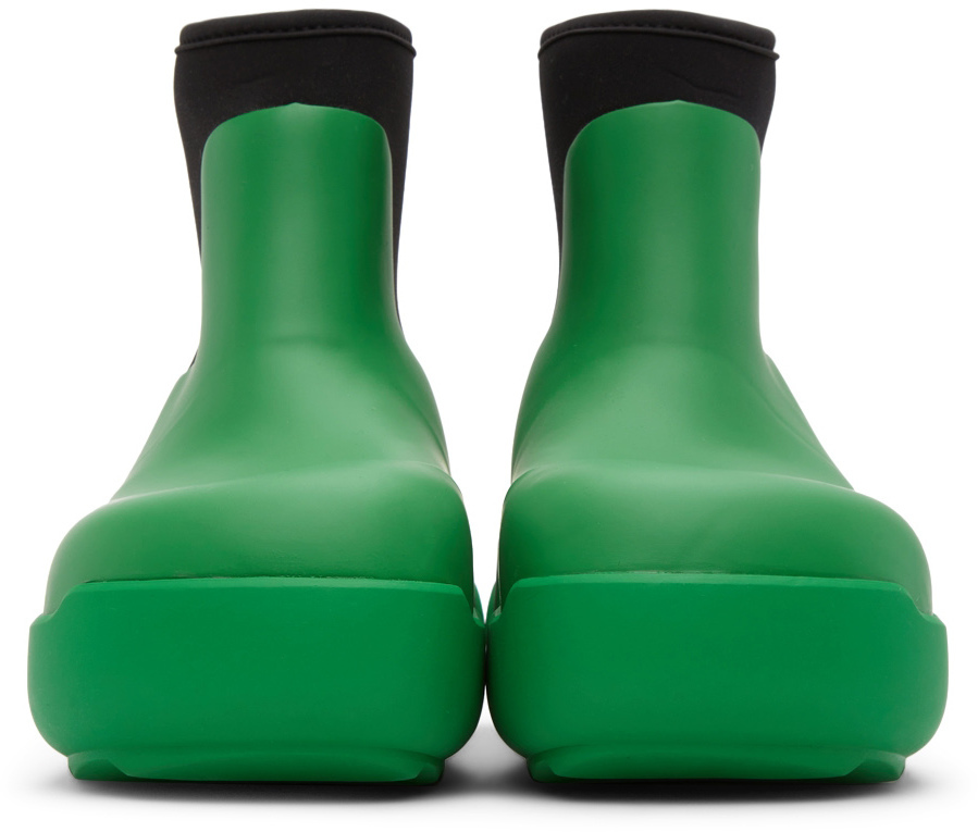 AMBUSH Green Rubber Chelsea Boots Ambush