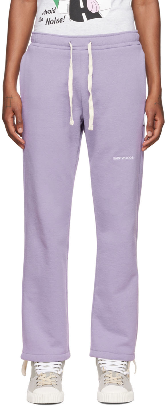 Saintwoods Purple Embroidered Lounge Pants Saintwoods