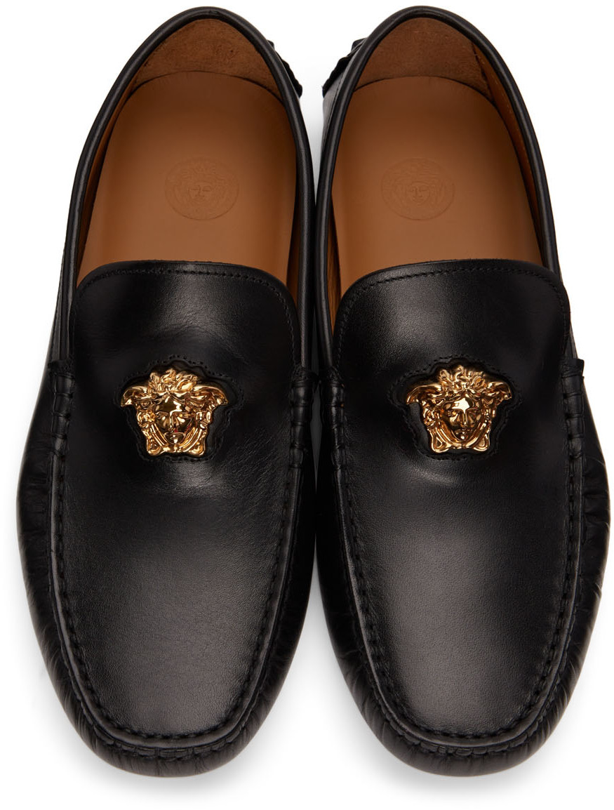 versace black medusa loafers