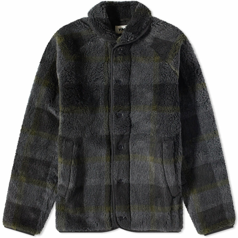 YMC Men's Checked Fleece Beach Jacket in Black Multi YMC
