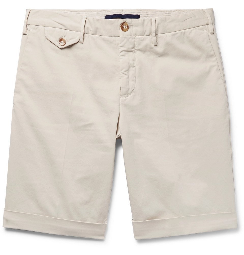 Incotex - Slim-Fit Stretch-Cotton Gabardine Shorts - Beige Incotex
