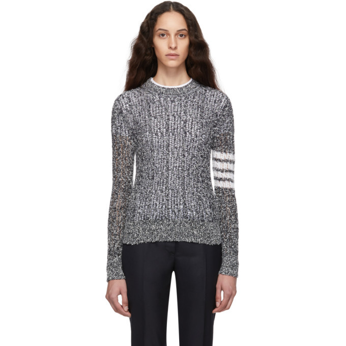 white open stitch sweater