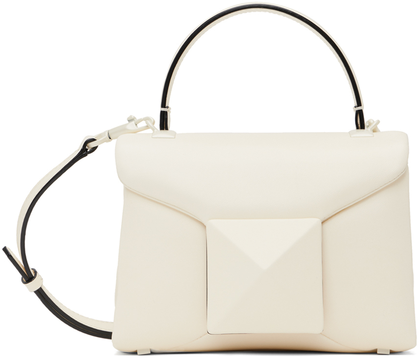 Valentino Garavani White Mini One Stud Top Handle Bag Valentino Garavani