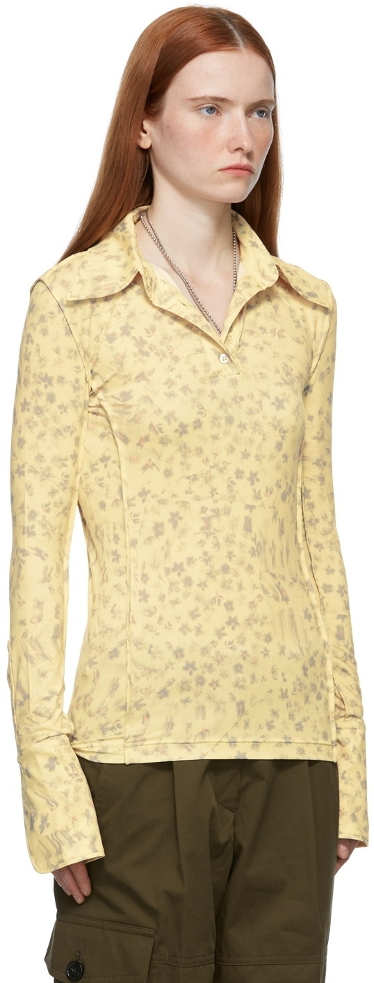 yellow floral polo