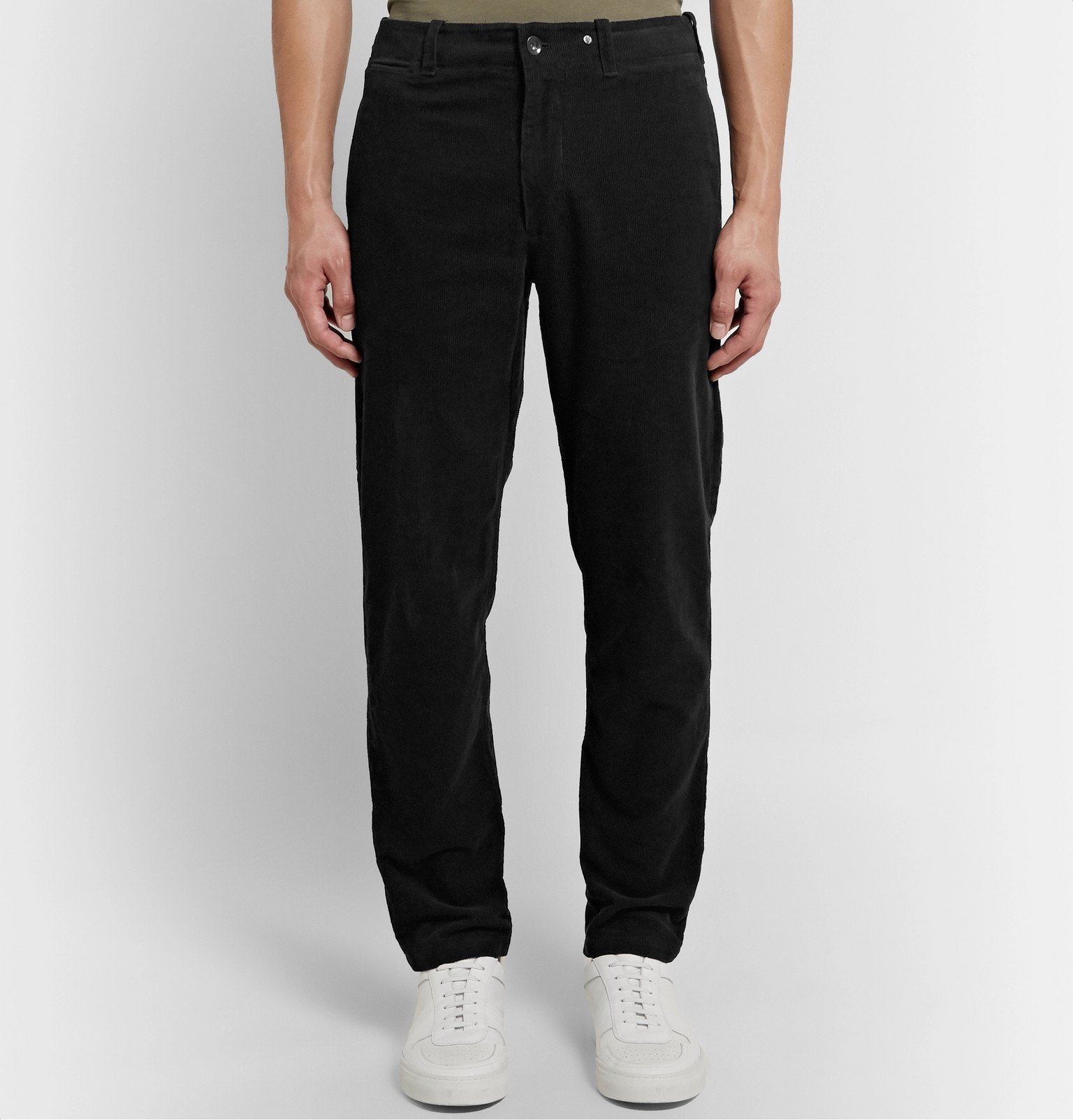 Black Daniel Slim-Fit Cotton-Corduroy 
