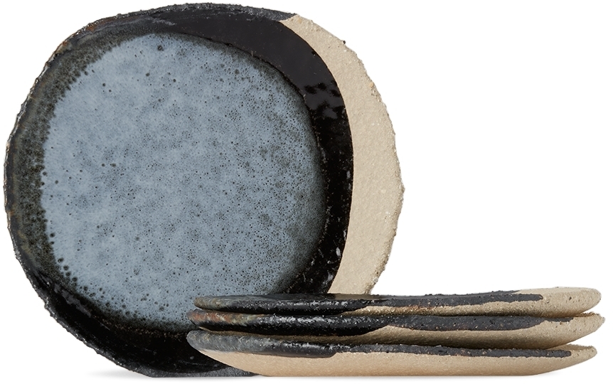 JAR CERAMISTES Blue & Black Mini Wabi Plate Set JAR CERAMISTES