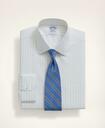 Brooks Brothers Men's Stretch Regent Regular-Fit Dress Shirt, Non-Iron Herringbone Thin Stripe Ainsley Collar | White