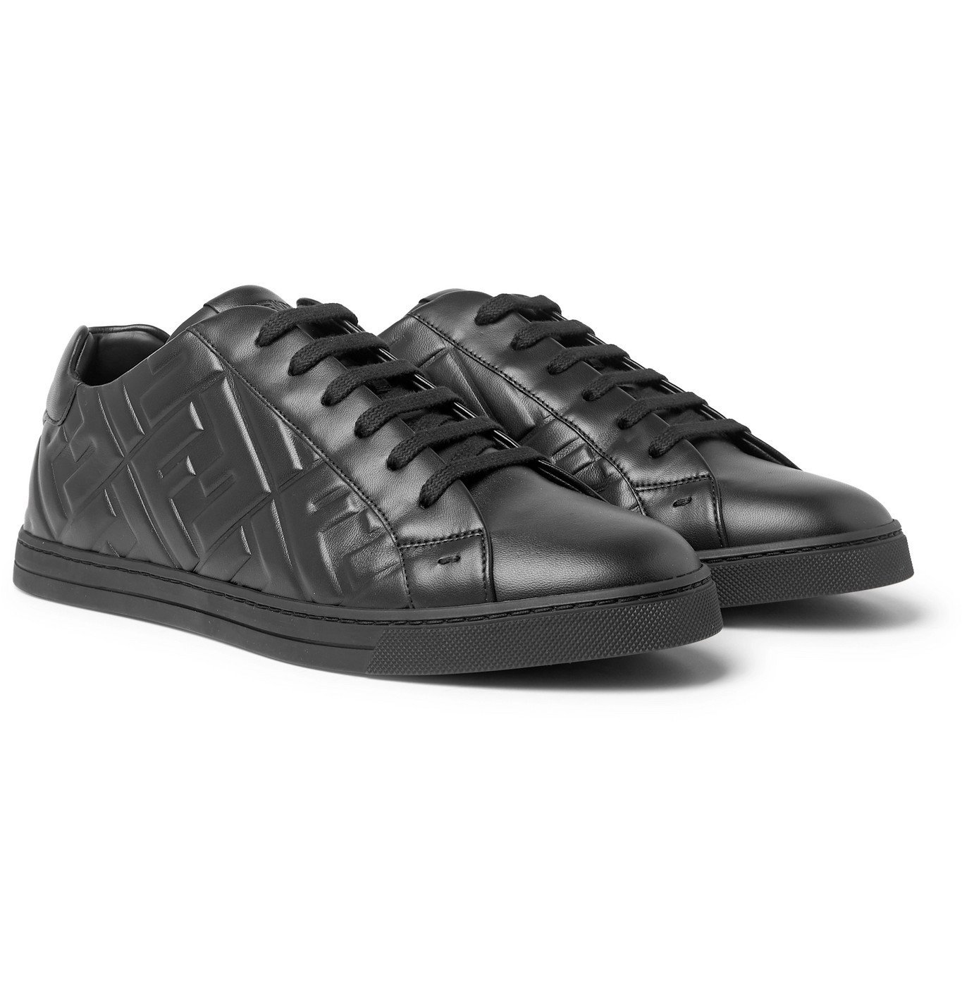 Fendi - Logo-Embossed Leather Sneakers - Black Fendi