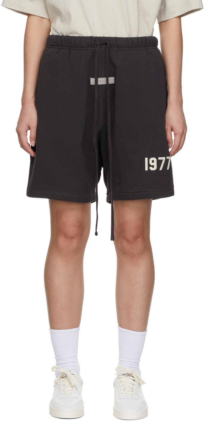 Essentials Black Fleece Shorts Essentials