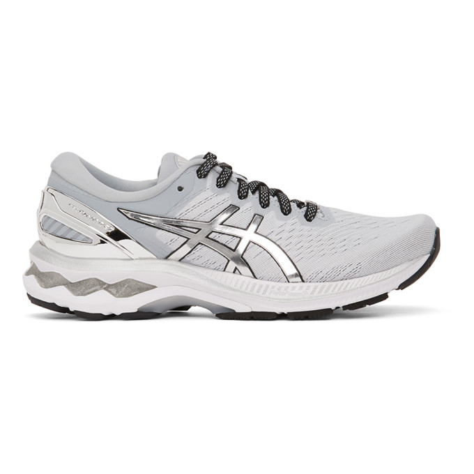 asics gel kayano silver grey