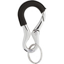032c Silver Leather Carabiner Keychain
