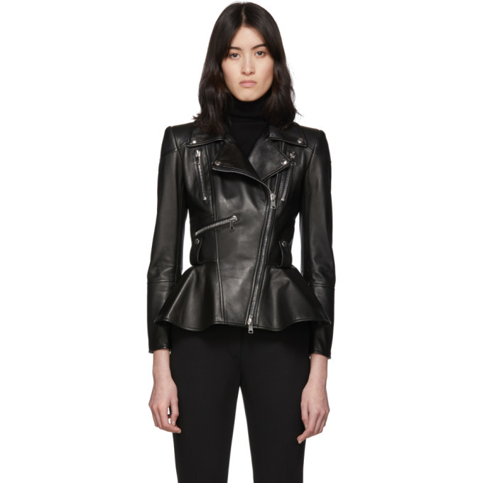 alexander mcqueen black leather jacket