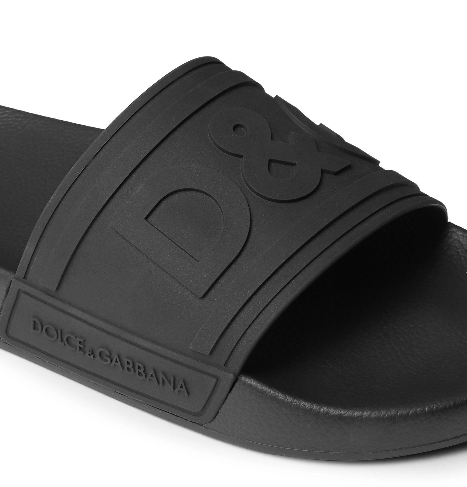 Dolce & Gabbana - Logo-Detailed Rubber Slides - Black Dolce & Gabbana