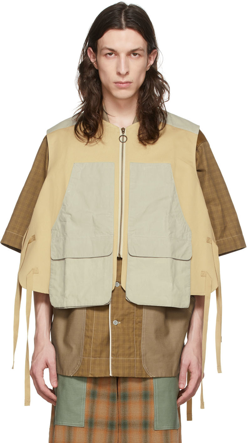 Nicholas Daley Khaki Cotton Vest Nicholas Daley