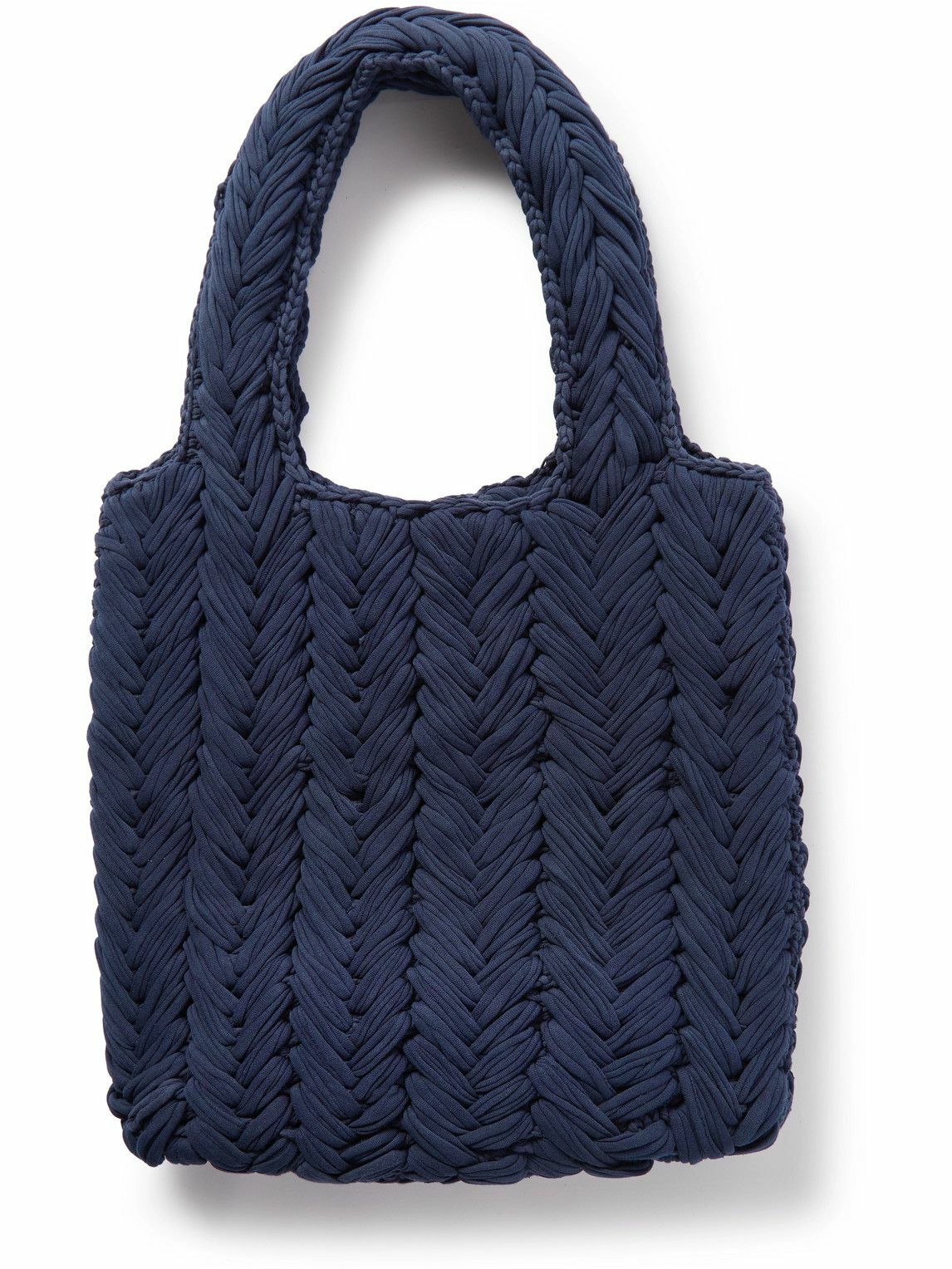 JW Anderson Reversible LeatherTrimmed Crocheted Cotton Tote Bag JW
