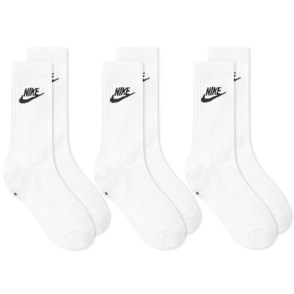 Nike Men's Everyday Essential Sock 3 Pack in White/Black Nike