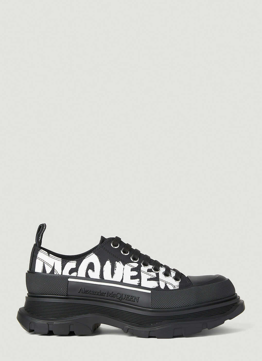 Alexander McQueen - Graffiti Tread Slick Sneakers in Black Alexander ...