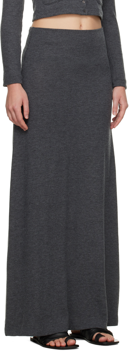 LESET Gray Lauren Maxi Skirt