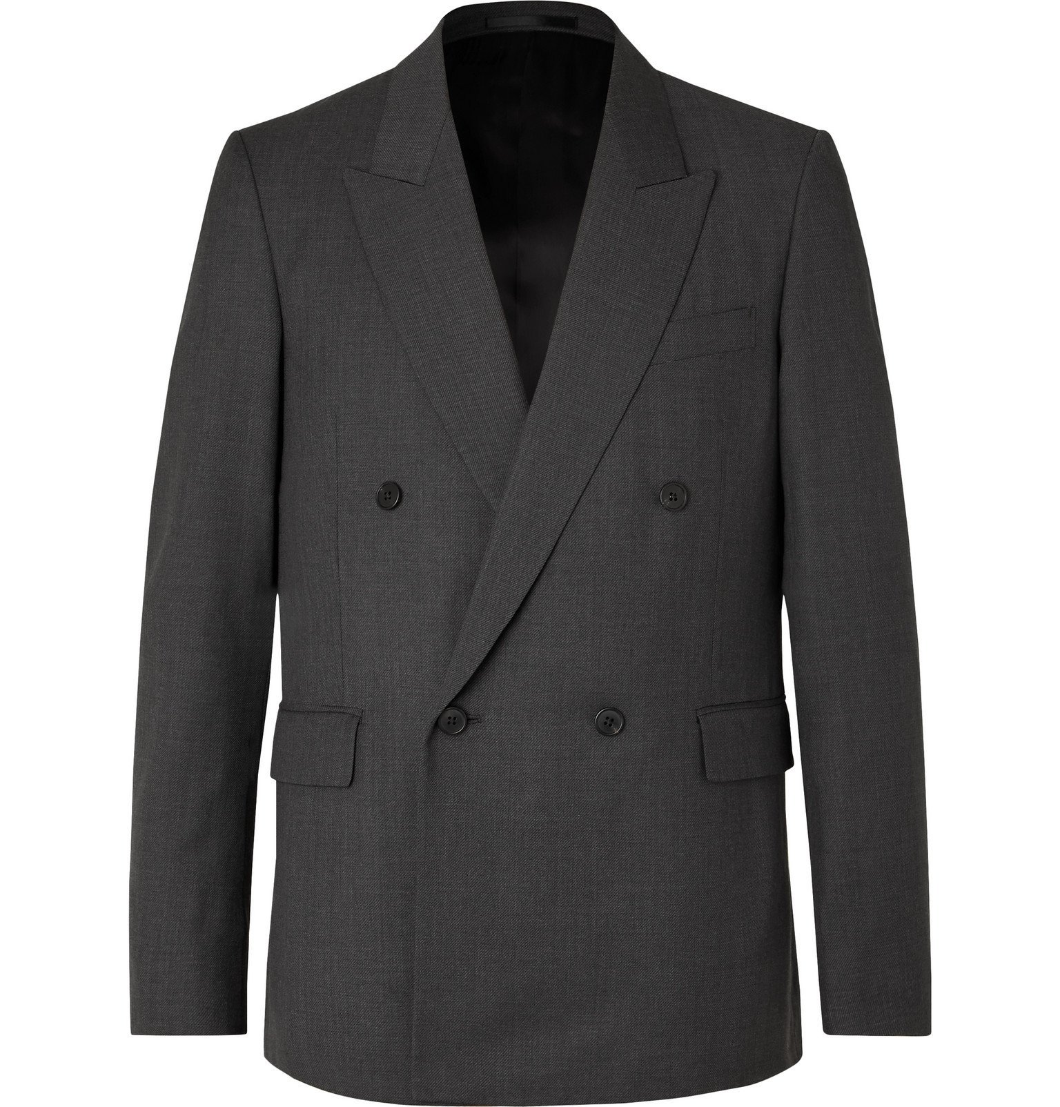 The Row - Dark-Grey Colin Double-Breasted Mélange Wool Suit Jacket