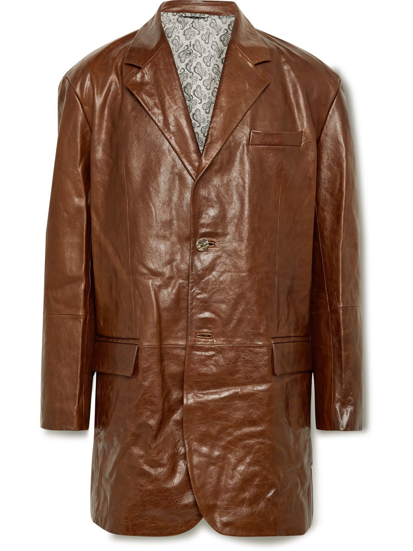 acne studios oversized leather jacket