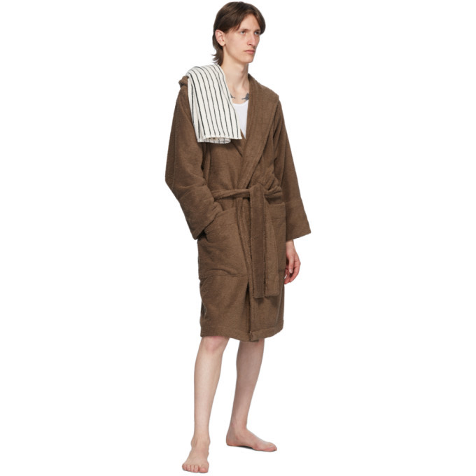 Tekla Brown Hooded Bathrobe Tekla Fabrics