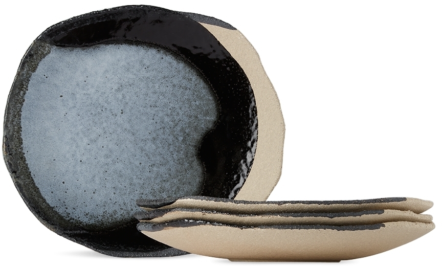JAR CERAMISTES Blue & Black Wabi Dinner Plate Set JAR CERAMISTES