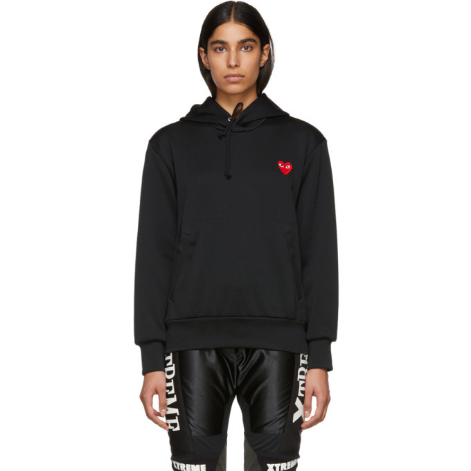 cdg hoodie black heart