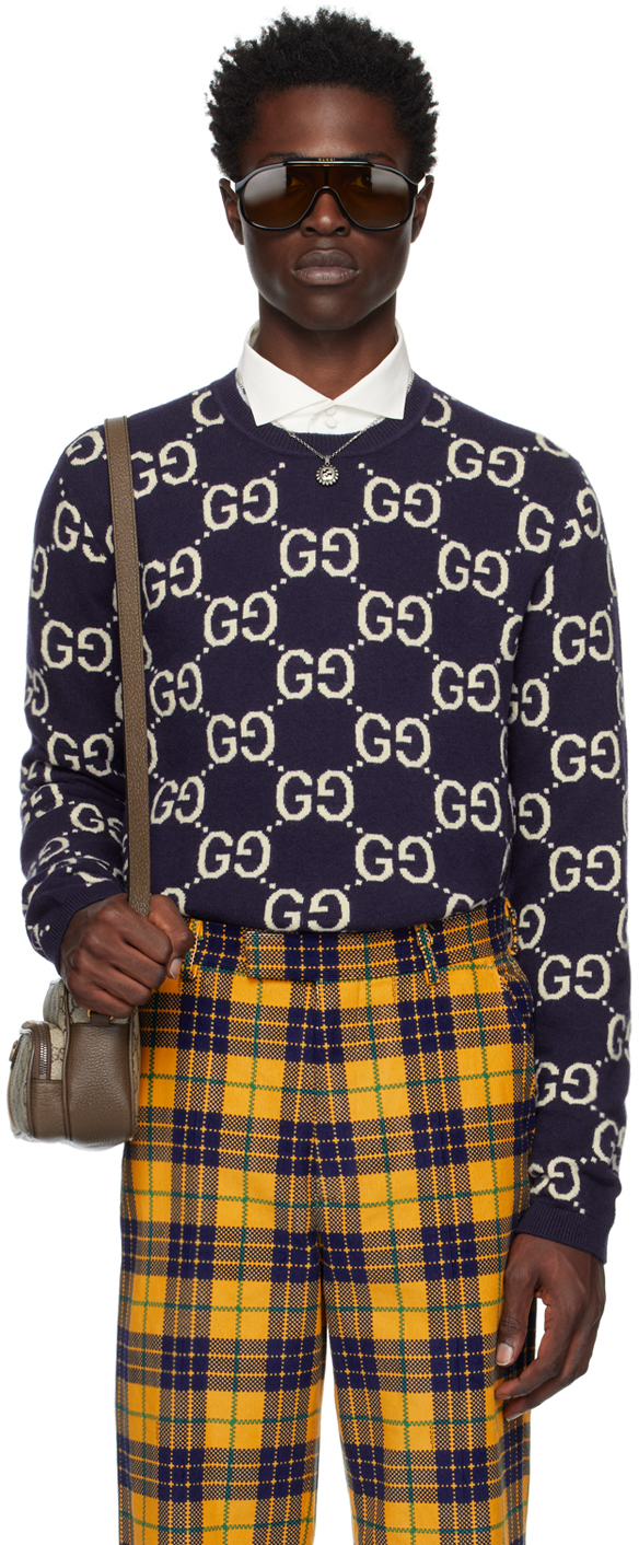 Gucci Blue Jacquard Sweater Gucci