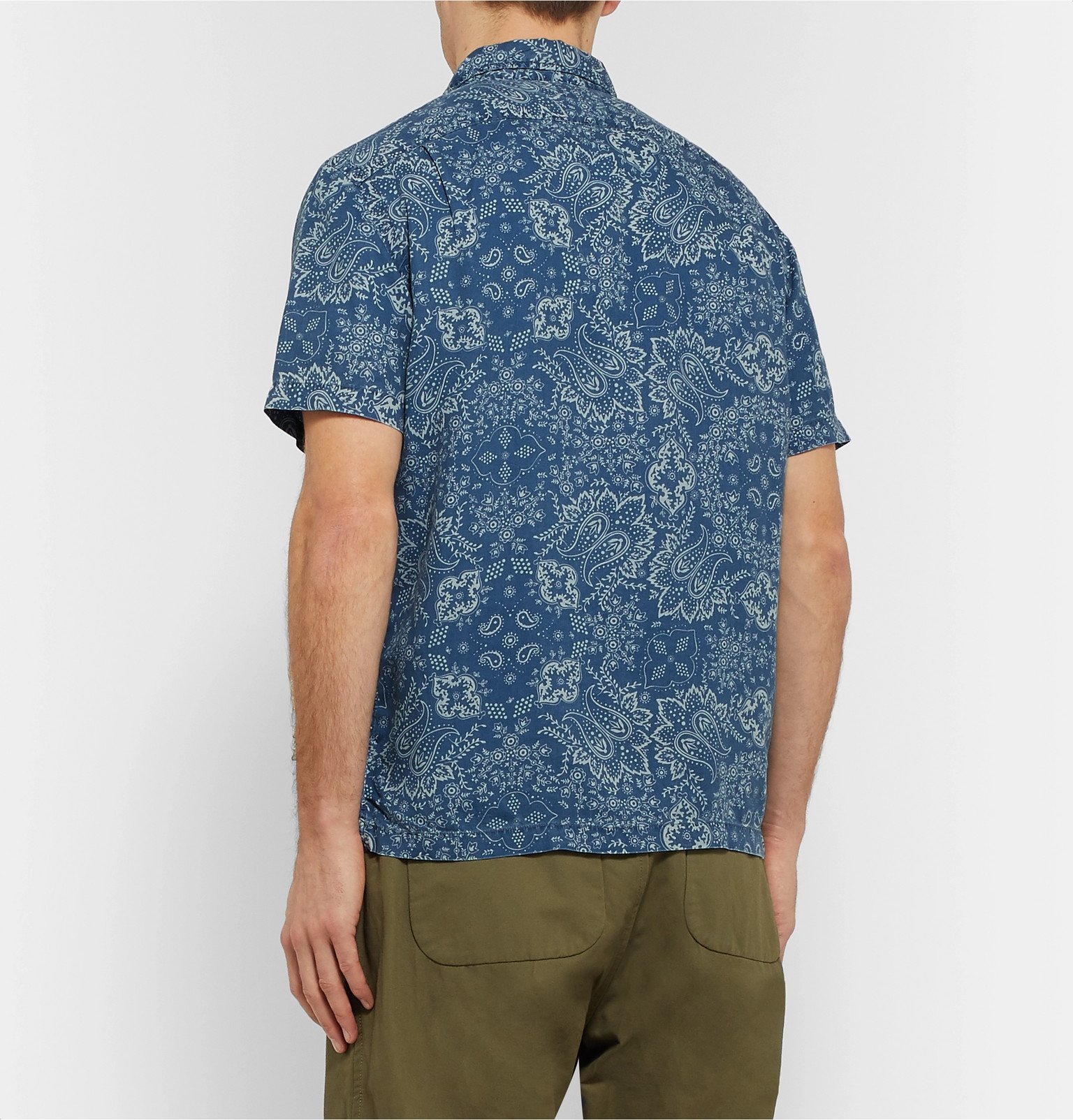 RRL - Camp-Collar Paisley-Print Lyocell Shirt - Blue RRL
