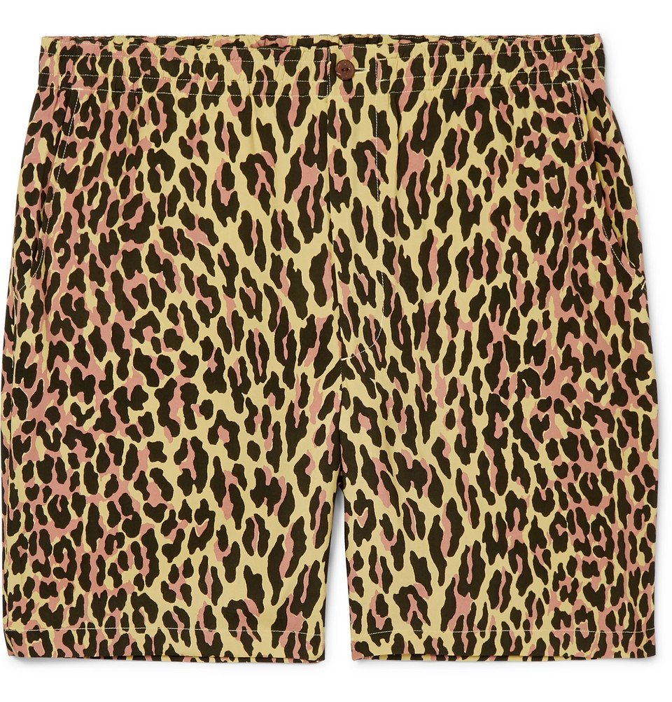 Wacko Maria - Leopard-Print Voile Shorts - Yellow Wacko Maria