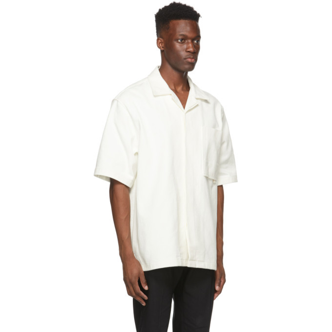 Solid Homme White Camp Short Sleeve Shirt Solid Homme