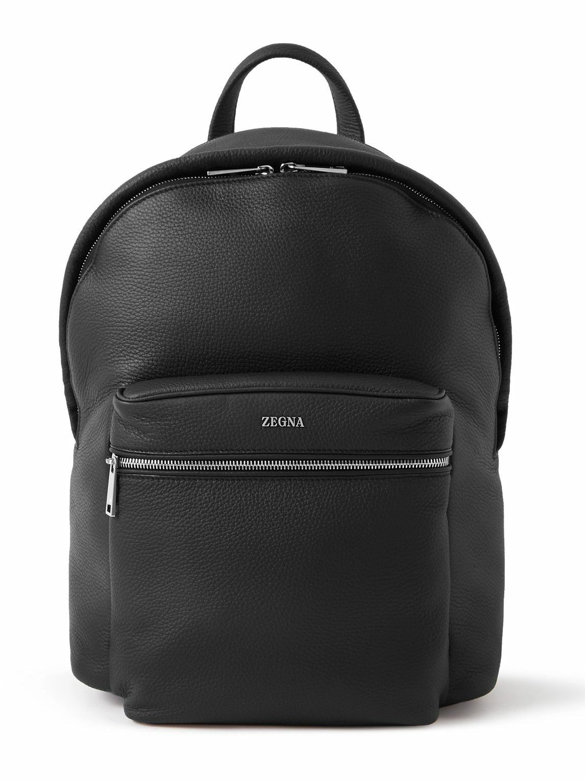 Zegna - Logo-Appliquéd Full-Grain Leather Backpack Zegna