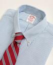 Brooks Brothers Men's Traditional Fit American-Made Oxford Cloth Button-Down Stripe Dress Shirt | Blue