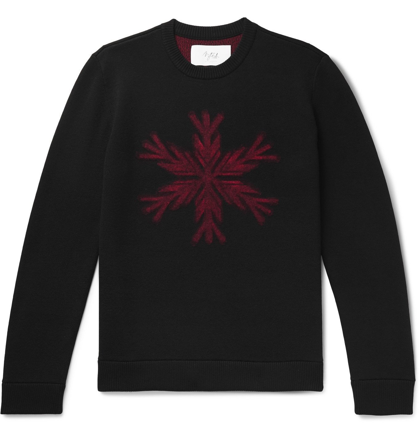 Snowflake-Intarsia Merino Wool Sweater 