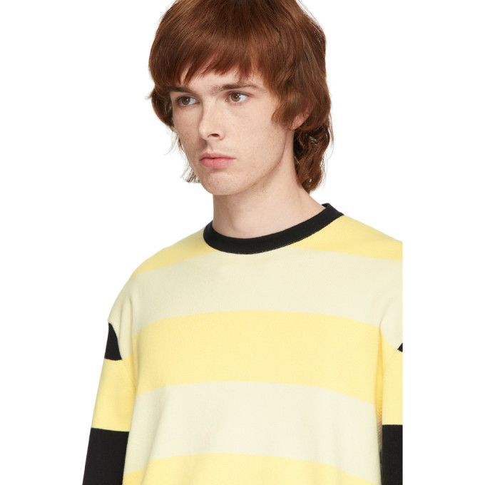 Sunnei Black and Off-White Striped Sweater Sunnei