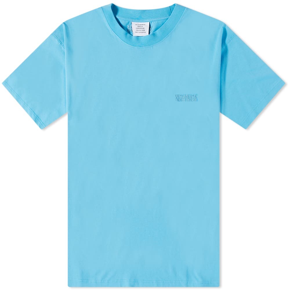 Vetements Men's Tonal Logo T-Shirt in Sky Blue Vetements