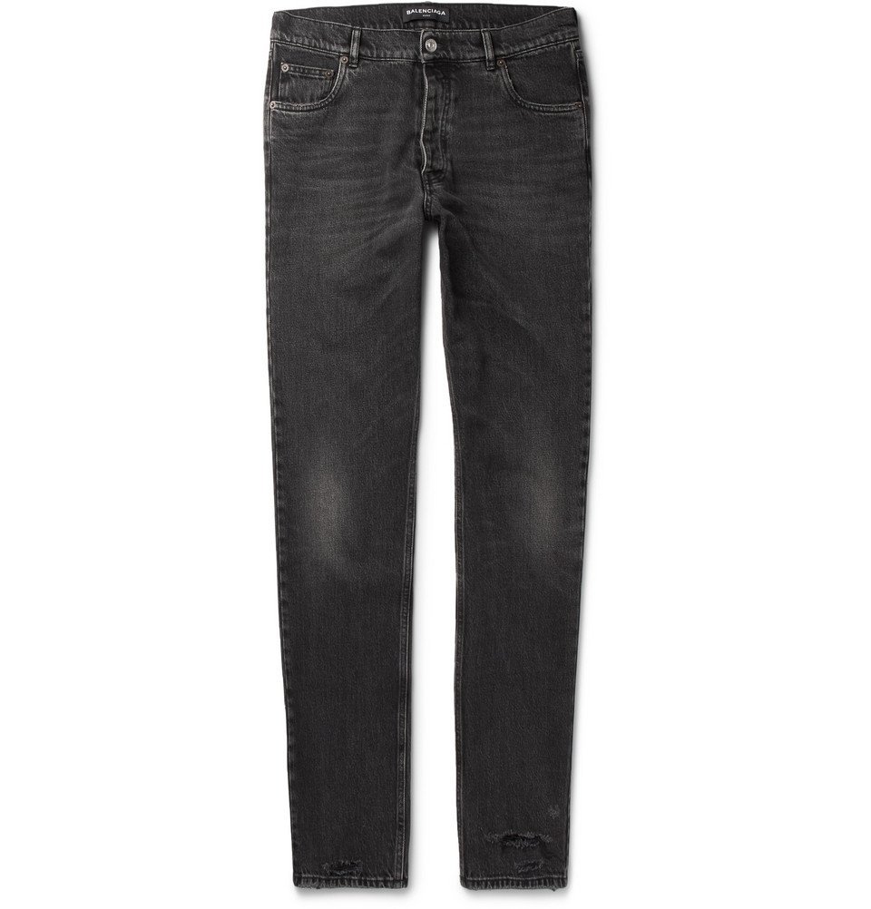 Balenciaga - Distressed Denim Jeans - Men - Black Balenciaga