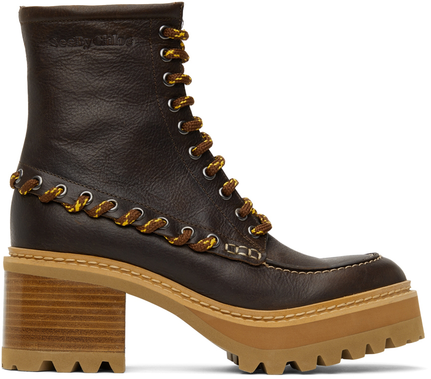 see by chloé mahalia suede platform combat boots