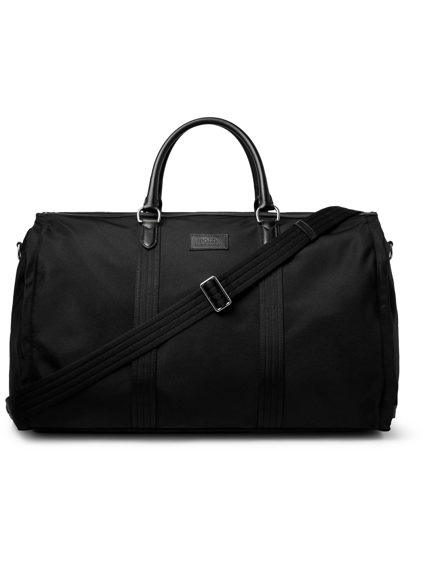 POLO RALPH LAUREN - Convertible Leather-Trimmed Nylon Holdall and Garment  Bag - Black Polo Ralph Lauren