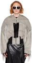 Rick Owens Off-White Collage Shearling Bomber Jacket