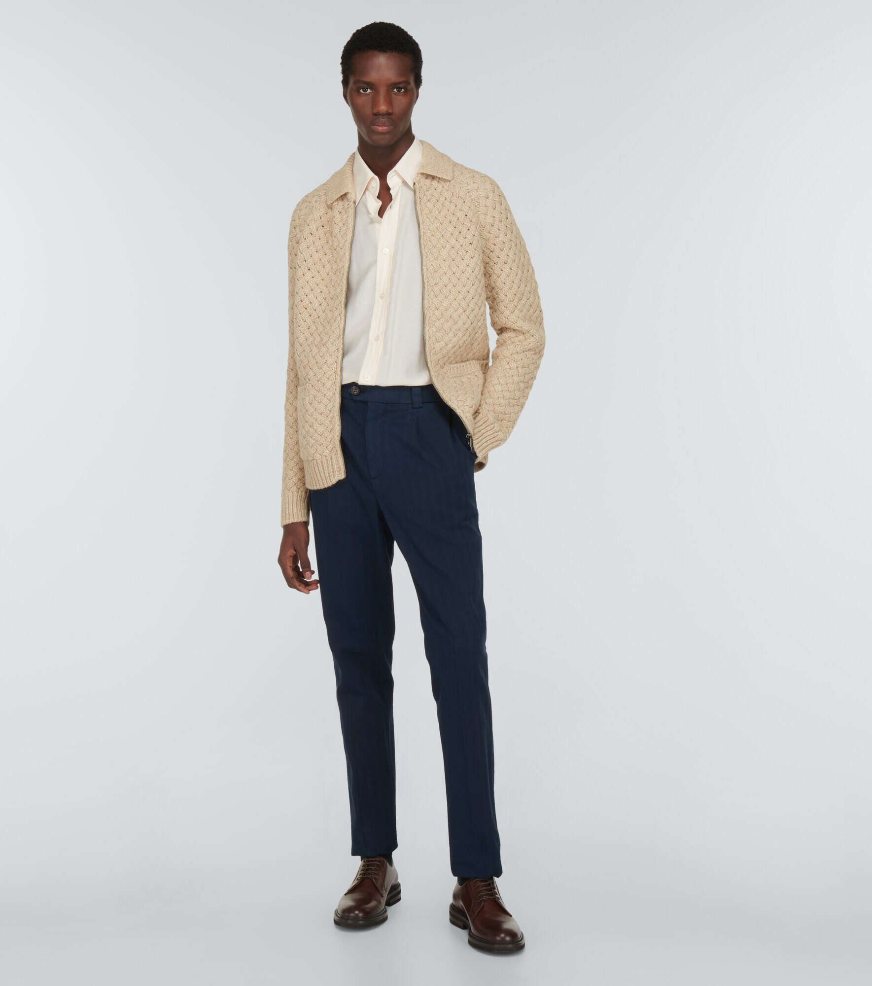 Lardini - Alpaca-blend zip-up cardigan Lardini