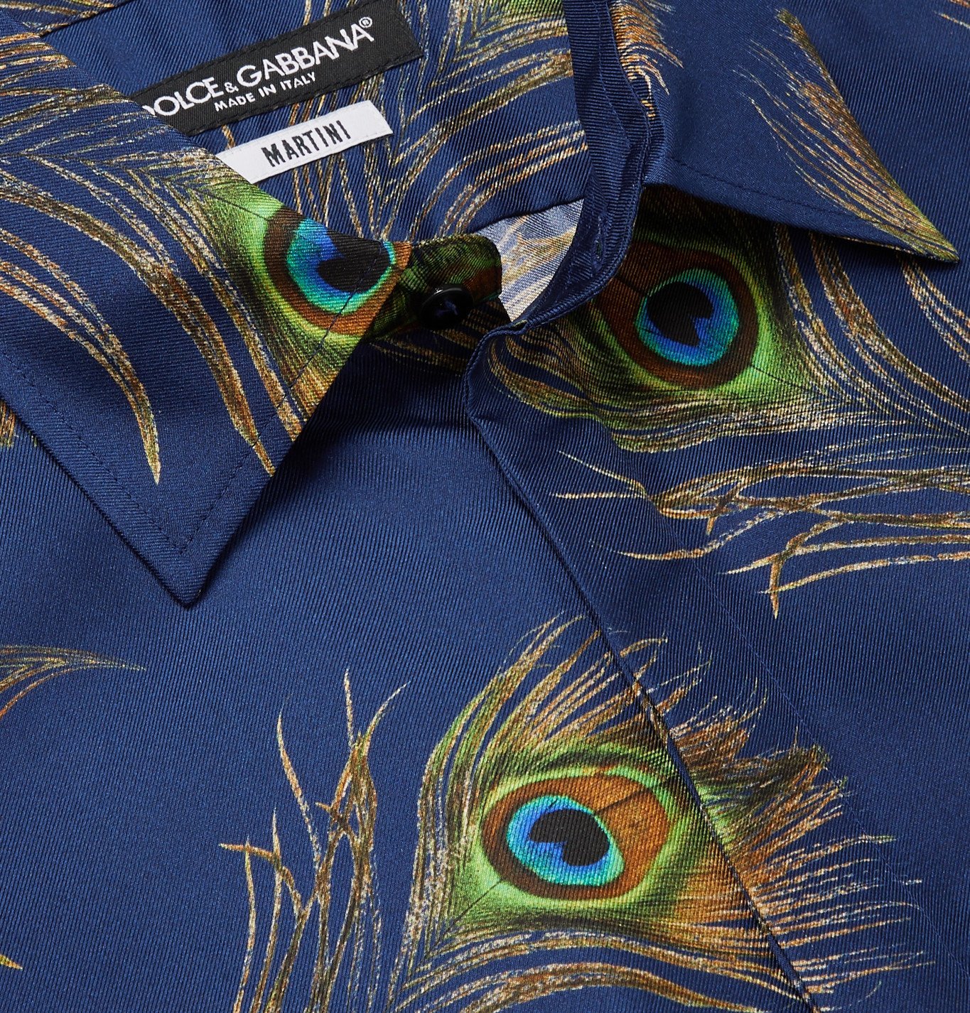 Dolce & Gabbana - Slim-Fit Printed Silk-Twill Shirt - Blue Dolce & Gabbana